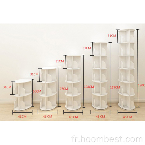 Étagères empilables rotatives à 2 niveaux